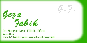 geza fabik business card